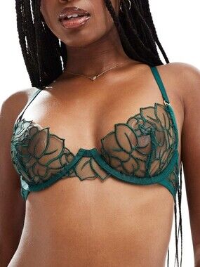 NEW Bluebella Laurel Leaf Embroidered Bra 36D